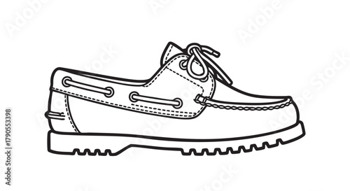 Boat shoes outline icon vector
