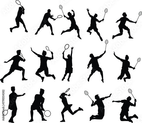 Badminton Player Silhouette Collection