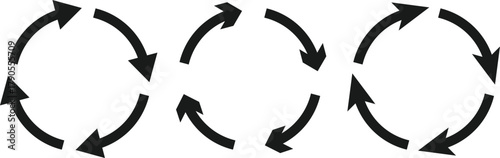 Circular Arrow Icon Set. circle arrows icons collection. Refresh, Reload symbol