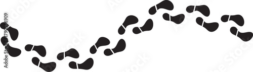 Human footprints icon set. Step Path foot prints symbols. Progress Steps and User Journey foot print