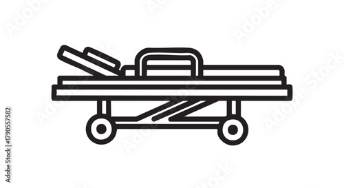34. Ambulance stretcher outline icon vector
