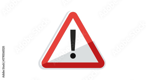 Free Download Caution Sign with Red Triangle and Black Exclamation Mark – Safety Alert Symbol on White Background - GFXLoad