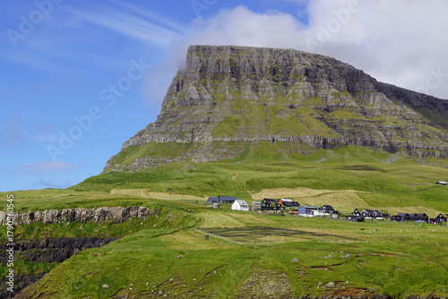 The stunning Mulafossur Waterfall in Gasadalur on the Faroe Islands