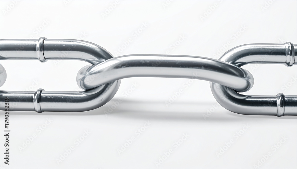 Obraz premium 白背景に映える金属チェーンのシンプルモックアップ – Isolated Metal Chain Mockup on Pure White Background