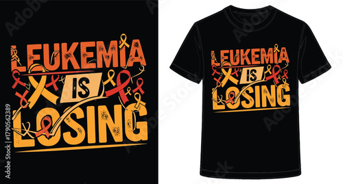 Vector Graphic T Shirt Design with Awareness Ribbon for Leukemia Support and Research Initiatives
