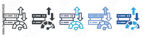 Bandwidth icon set multiple style collection