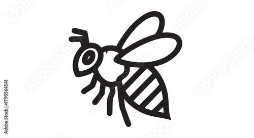 Bee outline icon vector
