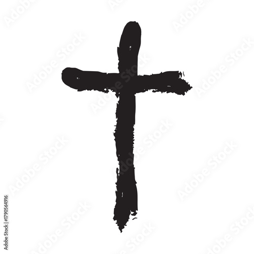 Cross icon, religion christian grung texture symbol of faith vector illustration