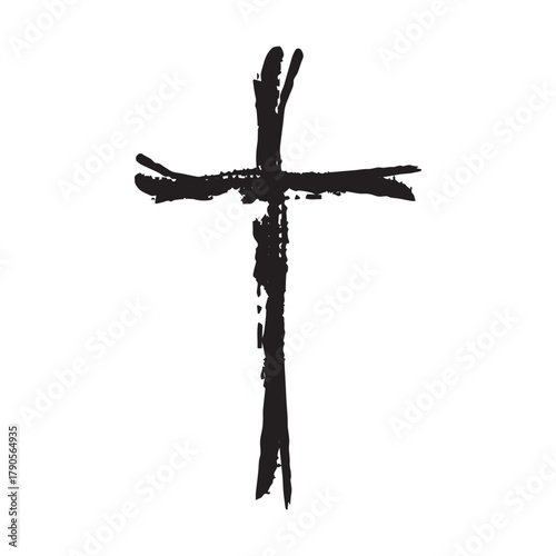 Cross icon, religion christian grung texture symbol of faith vector illustration