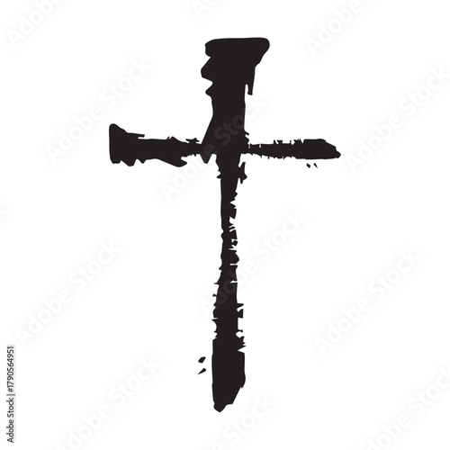 Cross icon, religion christian grung texture symbol of faith vector illustration