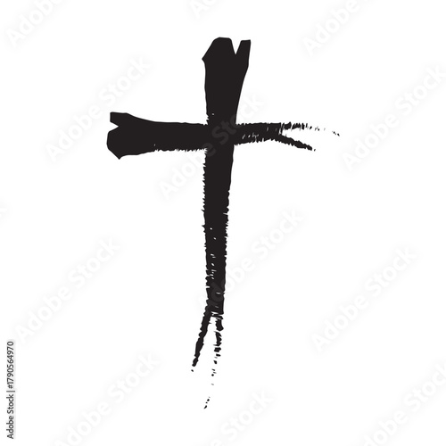 Cross icon, religion christian grung texture symbol of faith vector illustration