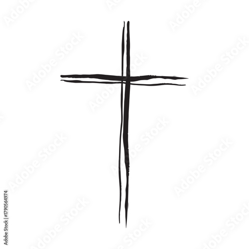 Cross icon, religion christian grung texture symbol of faith vector illustration