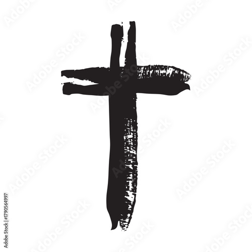 Cross icon, religion christian grung texture symbol of faith vector illustration