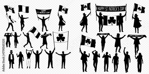 Papier peint Silhouettes of people celebrating St