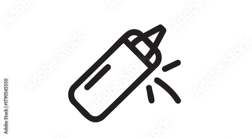 Punching bag impact swing outline icon vector
