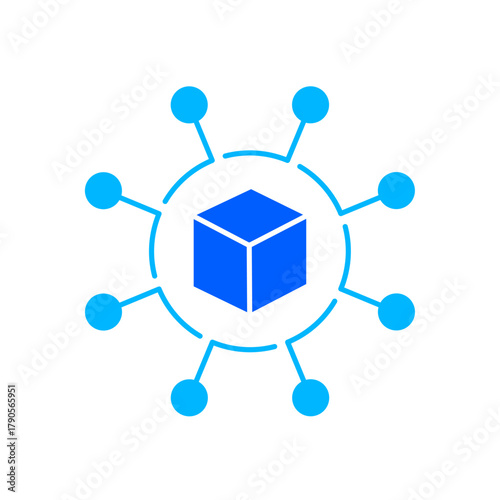 Icon a blockchain, isolated against a clean background.