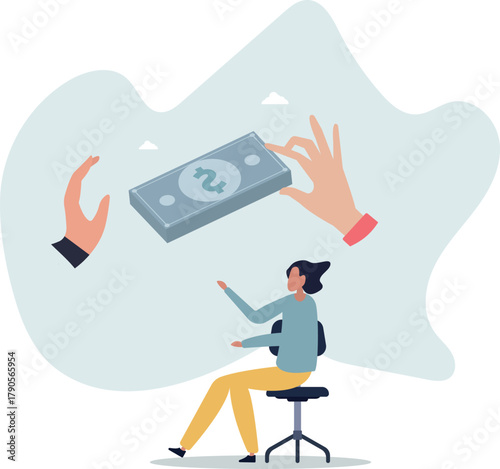 Stop Corruption, refusing to take bribery money concept.life and employment of people.