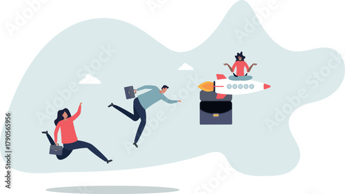 Competitive advantage to win business competition, innovation or creativity for winning strategy and success concept.life and employment of people.