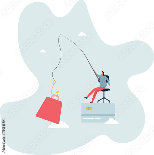 Consumerism and marketing luring people to shop with credit card debt risk.life and employment of people.