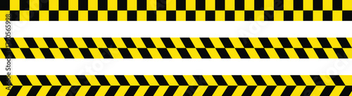 black yellow stripes line tape. Diagonal Stripe Pattern and Industrial Warning Border Icons. Hazard Sign Interface Collection