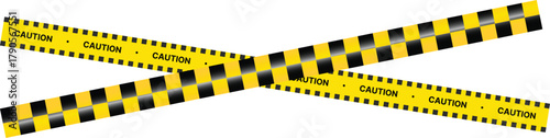 Yellow Black Stripes Line Tape and Caution Barrier Icon set. Warning Ribbon and Critical Safety Alert Symbols. Construction Tape and Danger Zone sign. Hazard Sign and Industrial Warning Border Icon