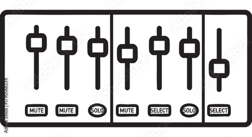 38. Mixing console fader section outline icon vector
