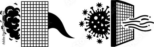 Filter protecting against smoke and virus particles