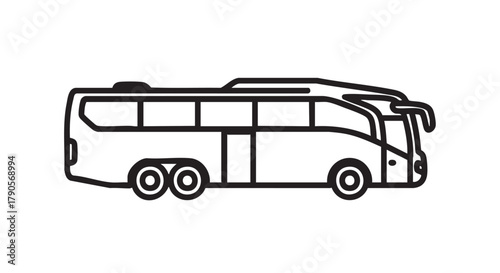 9. Tour bus coach outline icon vector
