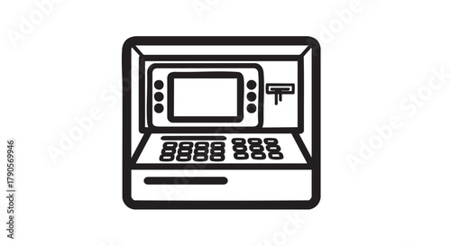 30. Atm machine outline icon vector
