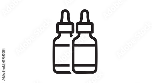 Cocktail bitters bottles outline icon vector
