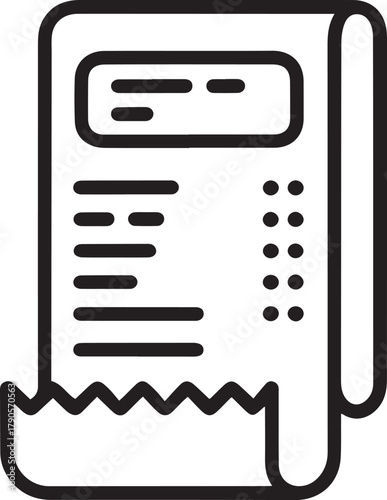 Modern receipt icon for business expenses and financial tracking, simplifying accounting and budgeting, reflecting accurate transaction details for smart bookkeeping