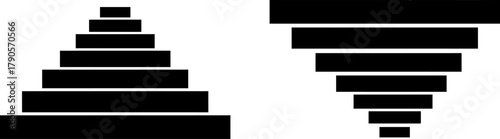 Black geometric pyramid and inverted pyramid shapes