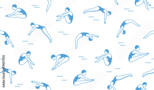 Swimming pattern background vector design