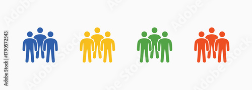 Group Icon Set Color Multiple Style Collection