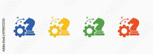 Strategy Icon Set Color Multiple Style Collection