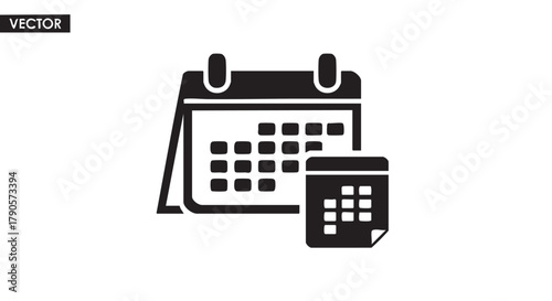 6. Scheduling in calendar outline icon vector
