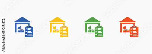 Inventory Icon Set Color Multiple Style Collection