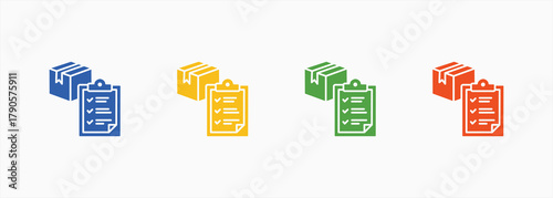 Customs Clearance Icon Set Color Multiple Style Collection