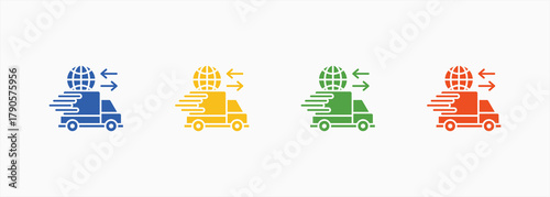 Import Export Icon Set Color Multiple Style Collection