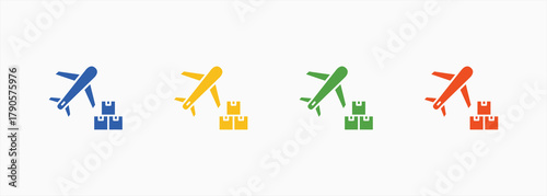 Air Shipping Icon Set Color Multiple Style Collection