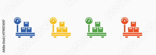 Delivery Weighing Icon Set Color Multiple Style Collection