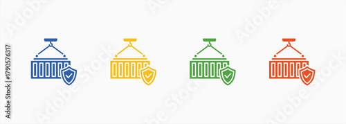 Cargo Insurance Icon Set Color Multiple Style Collection
