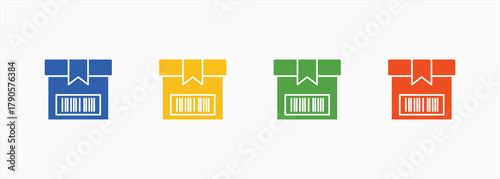 Barcode Icon Set Color Multiple Style Collection