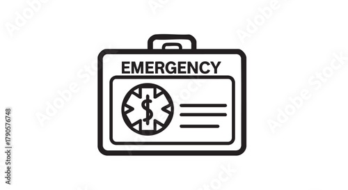 Emergency medical badge outline icon vector

