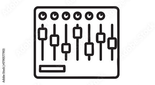 38. Mixing console fader section outline icon vector
