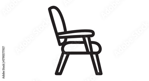18. Chair side view outline icon vector
