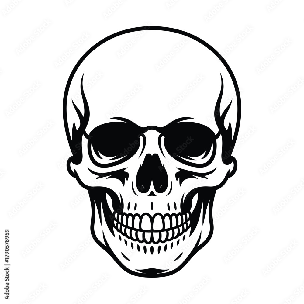 Fototapeta premium Stylized skull wearing sunglasses vector illustration