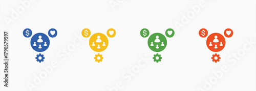 Holistic Leadership Icon Set Color Multiple Style Collection