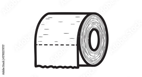 3) Bamboo toilet paper roll outline icon vector
