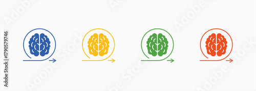 Learning Agility Icon Set Color Multiple Style Collection